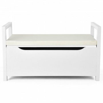 Entryway Shoe Bench with Removable Cushion Seat and Storage