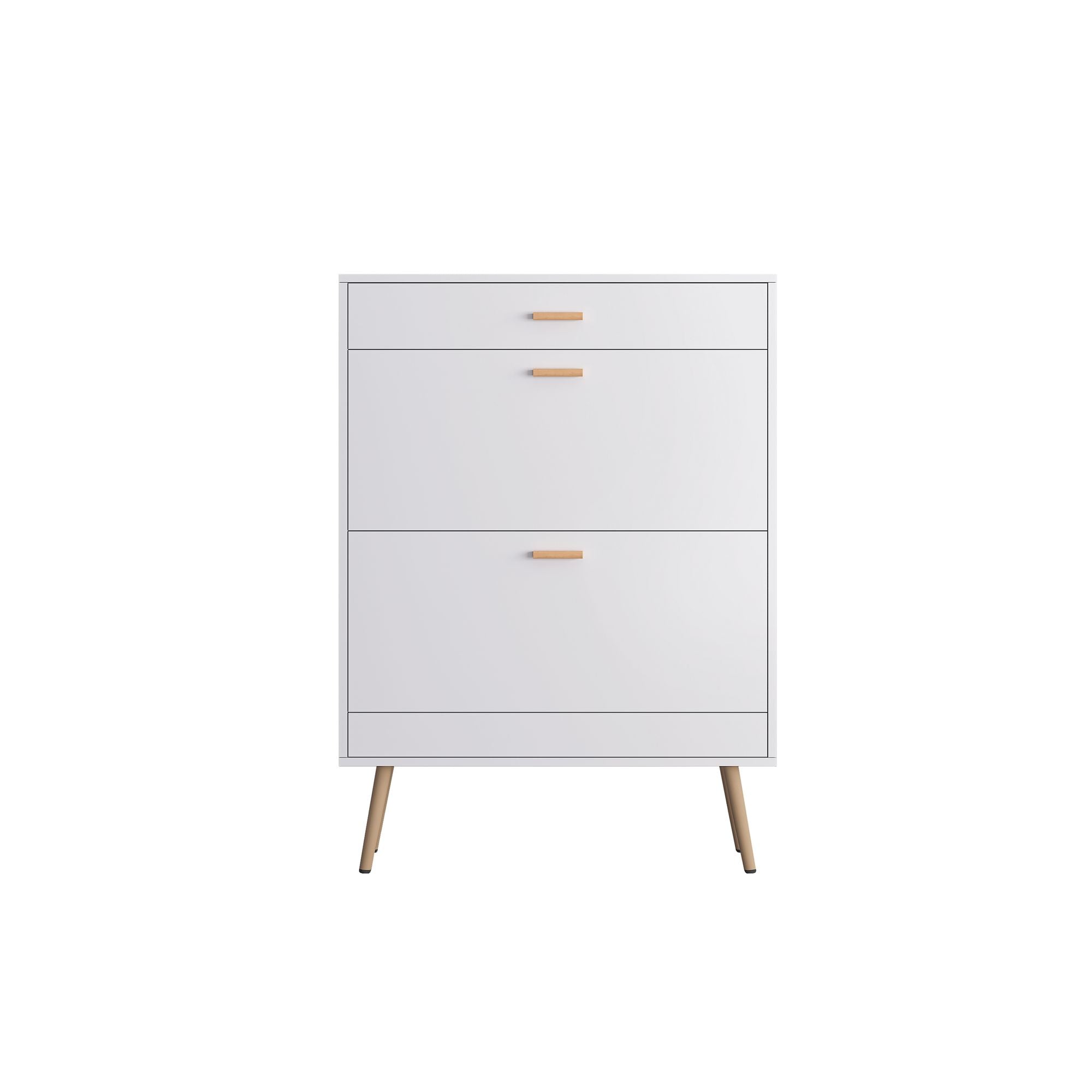 Shoe Cabinet with 2 Flip Drawers, Stores Up to 16 Pairs, Slim Design for Entryway