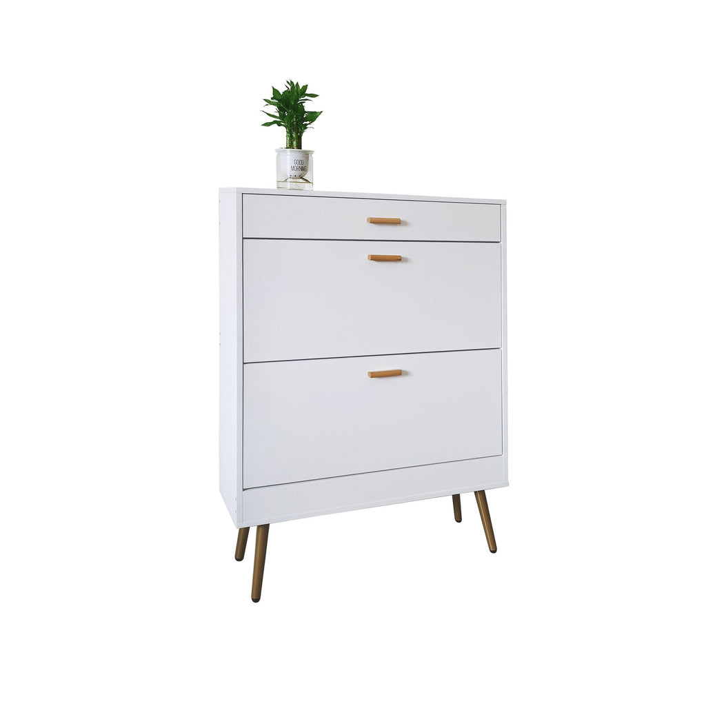 Shoe Cabinet with 2 Flip Drawers, Stores Up to 16 Pairs, Slim Design for Entryway
