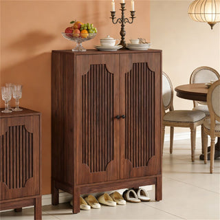 Louvered Shoe Cabinet with Adjustable Shelves