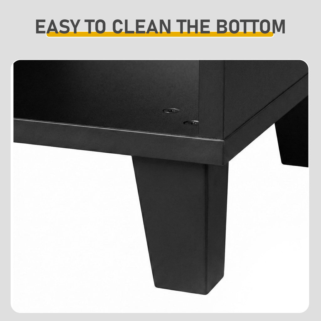 Black Shoe Cabinet with 2 Doors and 5 Open Compartments