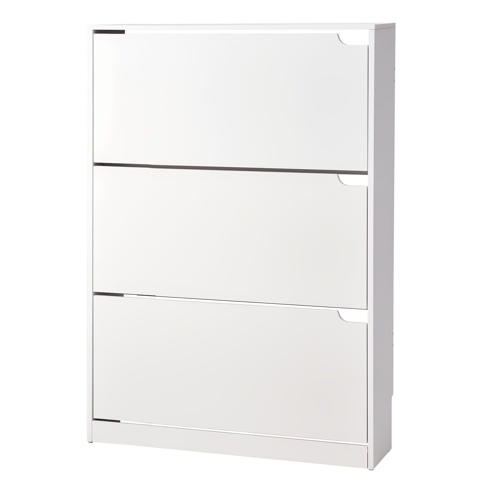 Modern Shoe Cabinet with 3 Flip Drawers for Entryway
