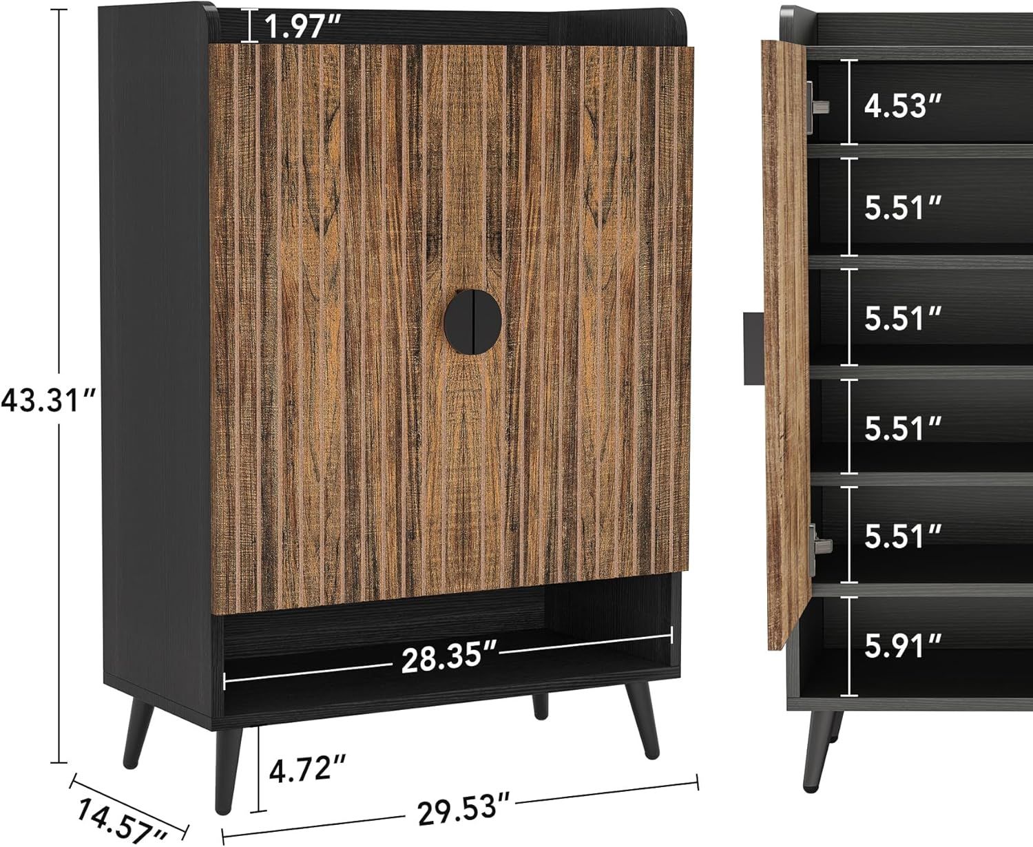 Elegant 7-Tier Shoe Cabinet with Adjustable Shelving