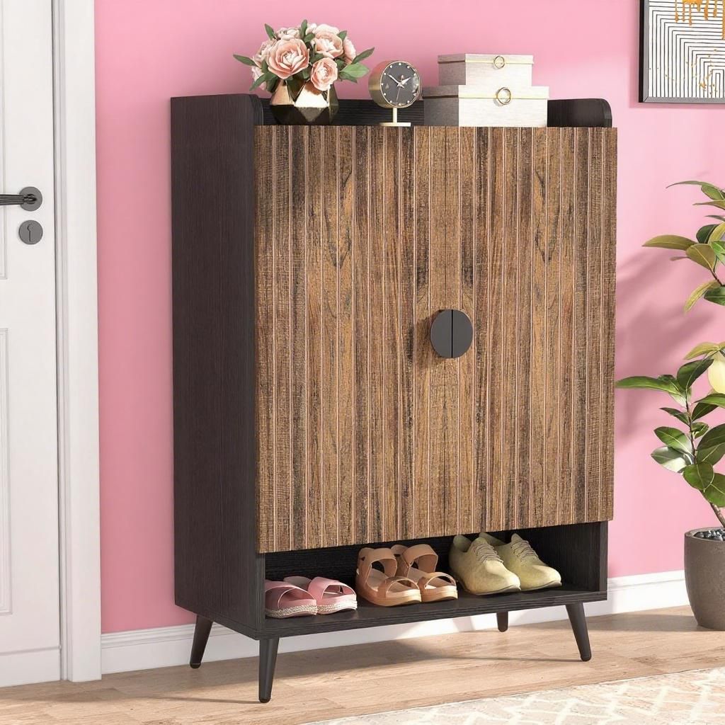 Elegant 7-Tier Shoe Cabinet with Adjustable Shelving