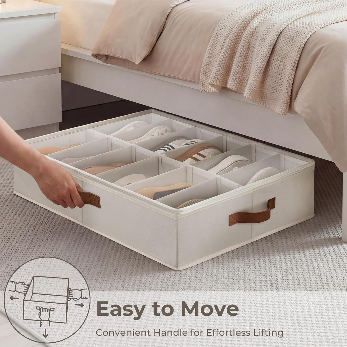 Underbed Shoe Organizers for Sneakers, Loafers and Sandals