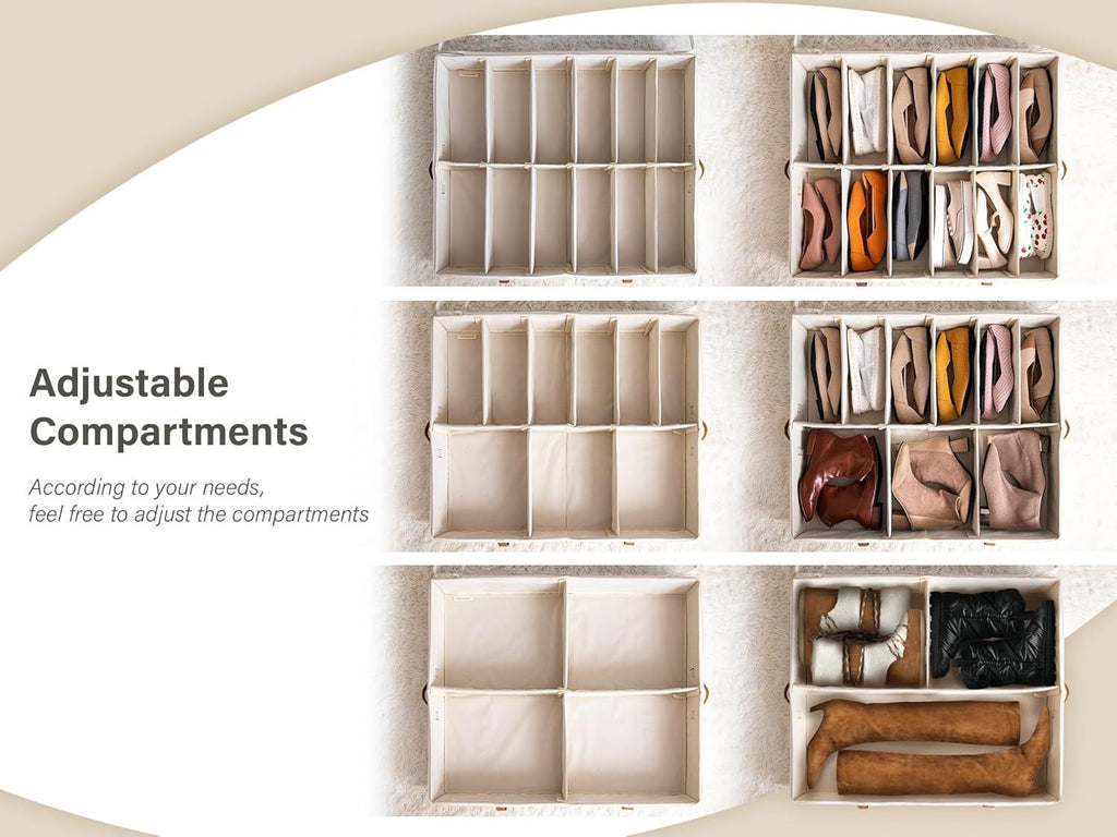 Underbed Shoe Organizers for Sneakers, Loafers and Sandals