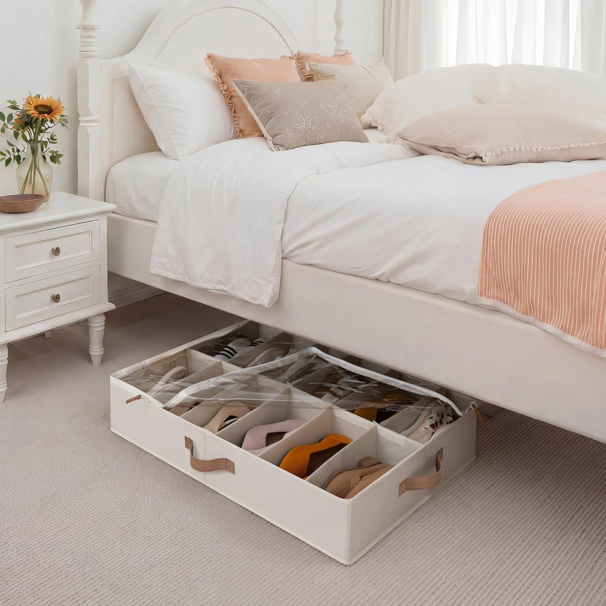 Underbed Shoe Organizers for Sneakers, Loafers and Sandals