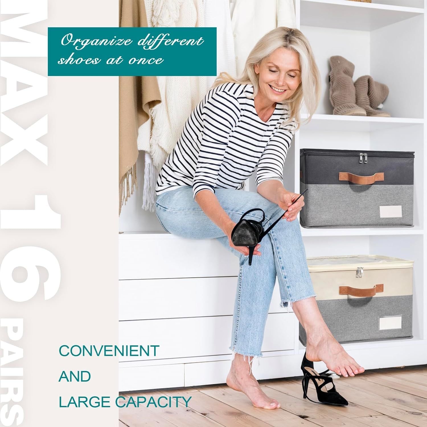 See Your Shoes Instantly: Clear-Cover Storage Boxes Keep Sneakers & Heels Dust-Free