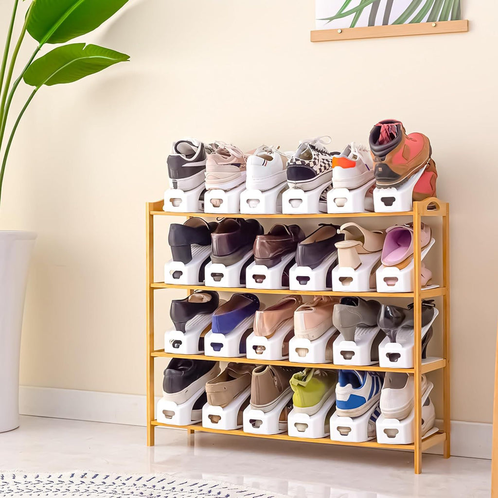 Shoe Slot Organizer 10 Pack - Space-Saving Stackers for Closet, Entryway & Shoe Rack