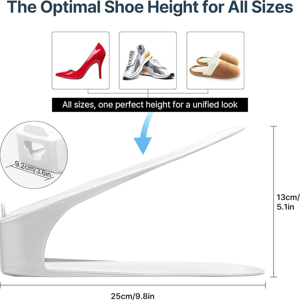 Shoe Slot Organizer 10 Pack - Space-Saving Stackers for Closet, Entryway & Shoe Rack