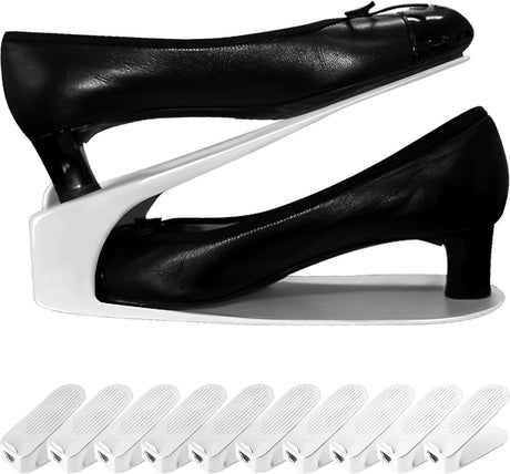 Shoe Slot Organizer 10 Pack - Space-Saving Stackers for Closet, Entryway & Shoe Rack