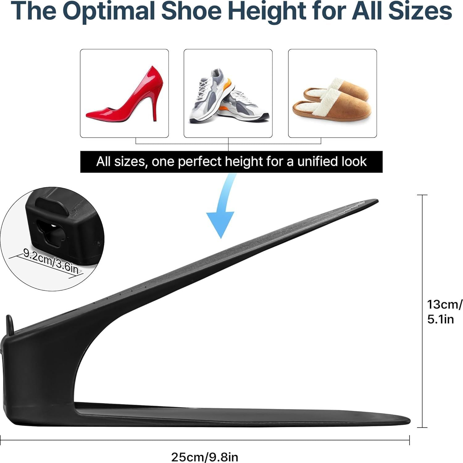 Shoe Slot Organizer 10 Pack - Space-Saving Stackers for Closet, Entryway & Shoe Rack