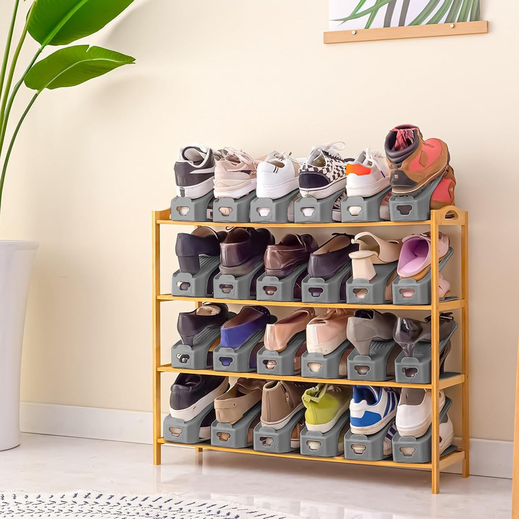 Shoe Slot Organizer 10 Pack - Space-Saving Stackers for Closet, Entryway & Shoe Rack