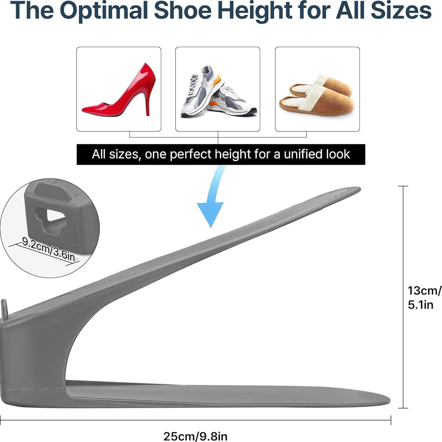 Shoe Slot Organizer 10 Pack - Space-Saving Stackers for Closet, Entryway & Shoe Rack