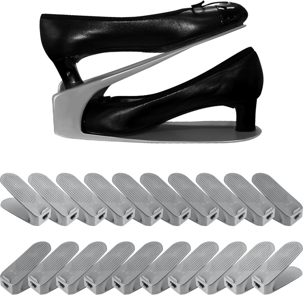 Shoe Slot Organizer 10 Pack - Space-Saving Stackers for Closet, Entryway & Shoe Rack