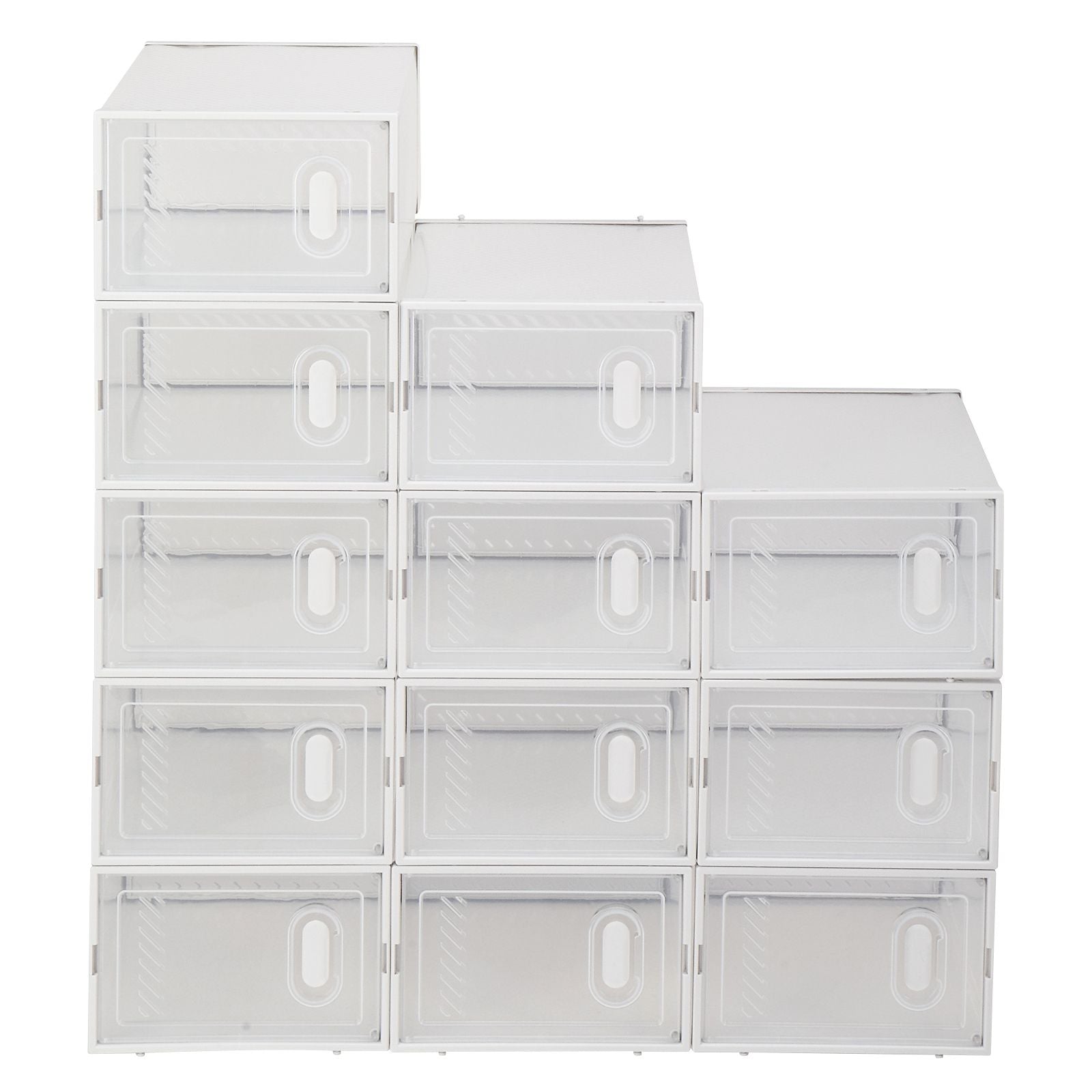 Foldable Stackable Shoe Storage Boxes with Transparent Doors