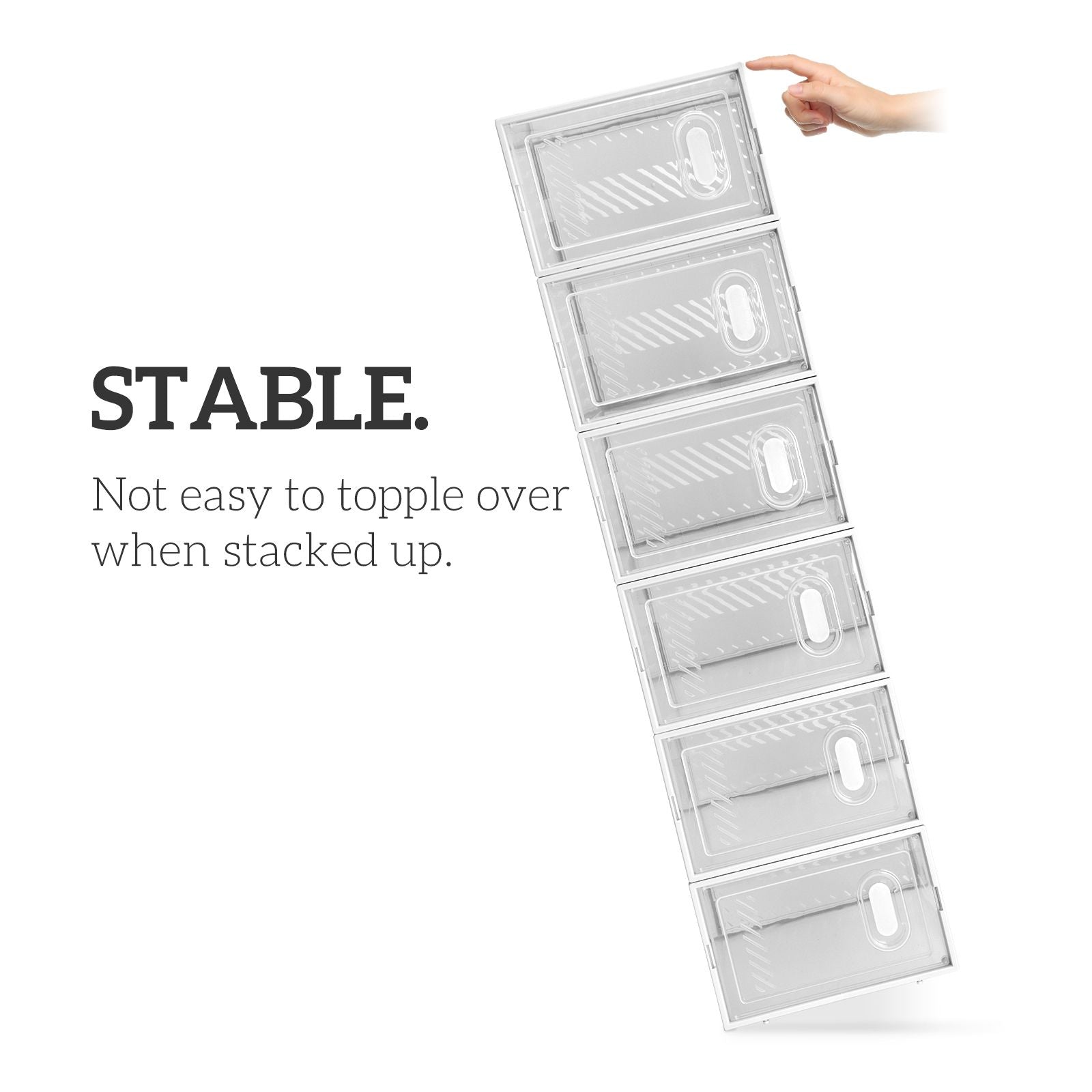 Foldable Stackable Shoe Storage Boxes with Transparent Doors