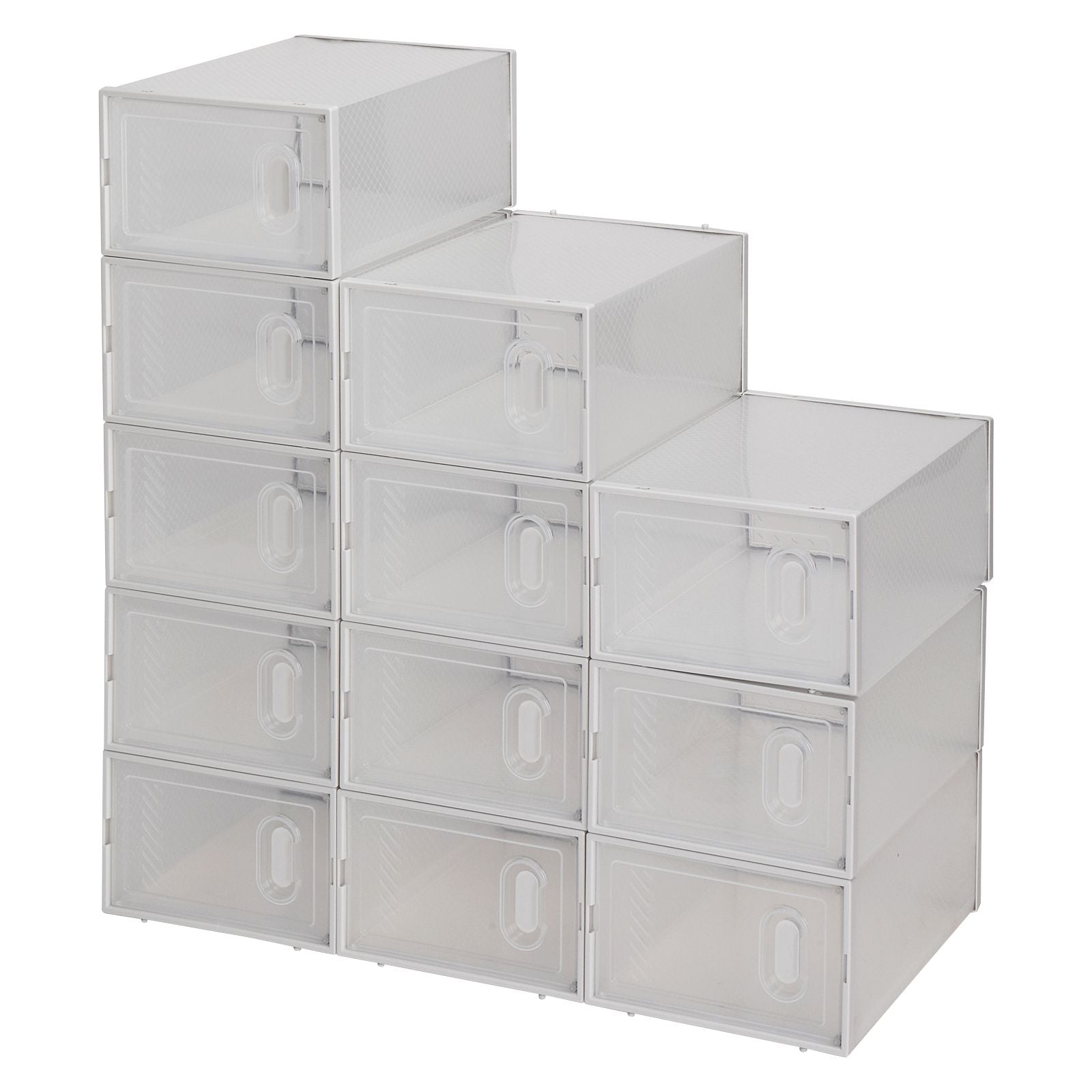 Foldable Stackable Shoe Storage Boxes with Transparent Doors