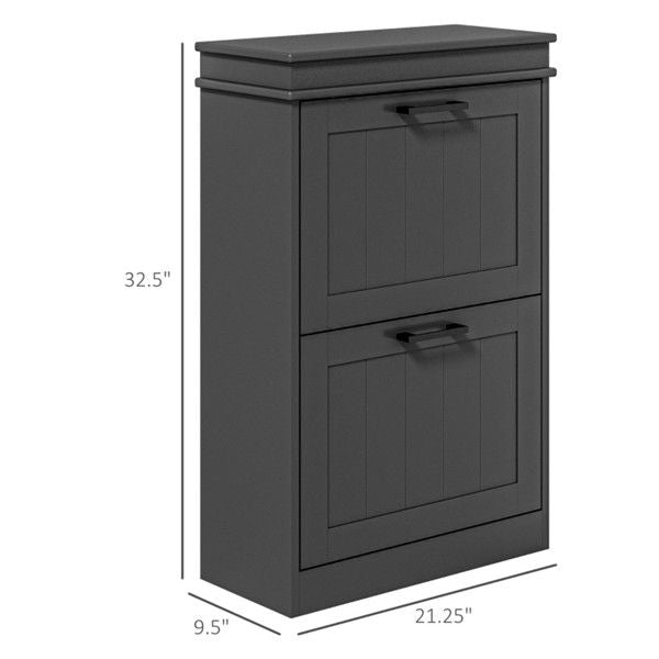 Compact Shoe Storage Cabinet with Tilt-Out Drawers
