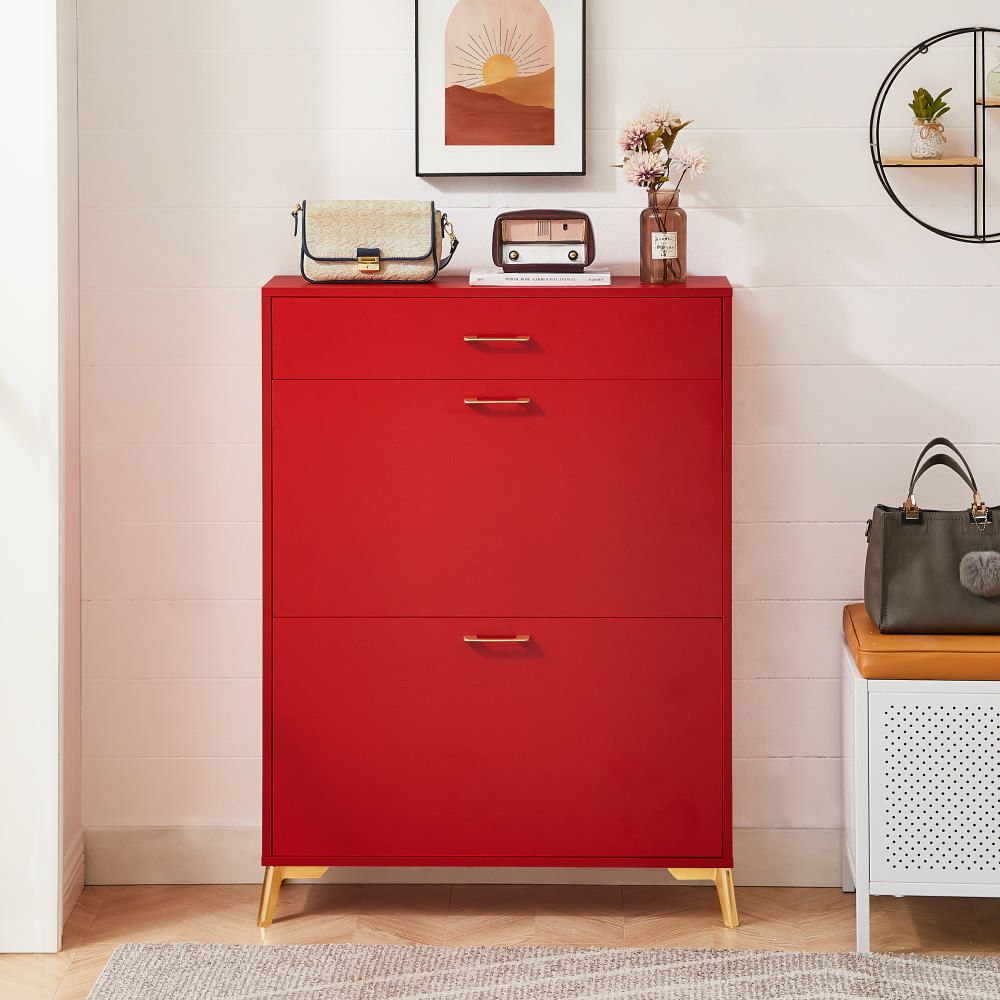 Shoe Storage Cabinet with Flip Drawers – Space-Saving Organizer for Entryway