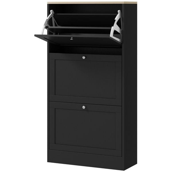 Modern Tilt-Out Shoe Cabinet for Narrow Entryways