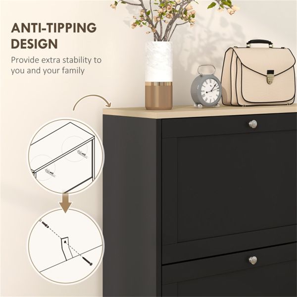 Modern Tilt-Out Shoe Cabinet for Narrow Entryways