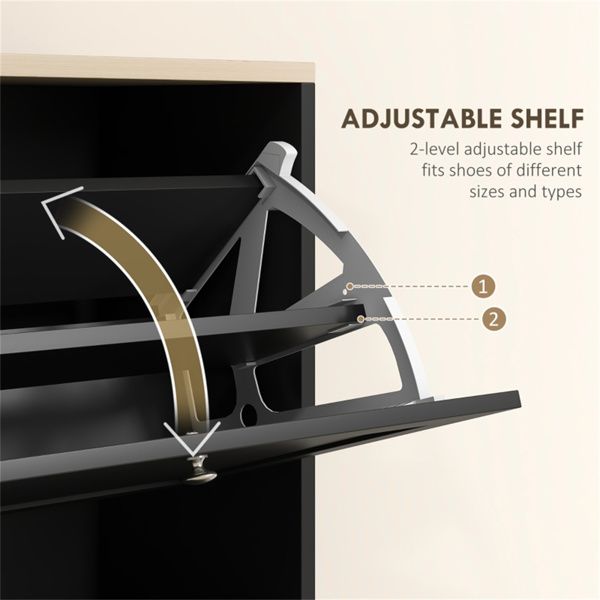 Modern Tilt-Out Shoe Cabinet for Narrow Entryways