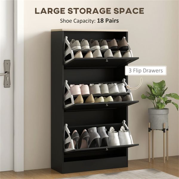Modern Tilt-Out Shoe Cabinet for Narrow Entryways