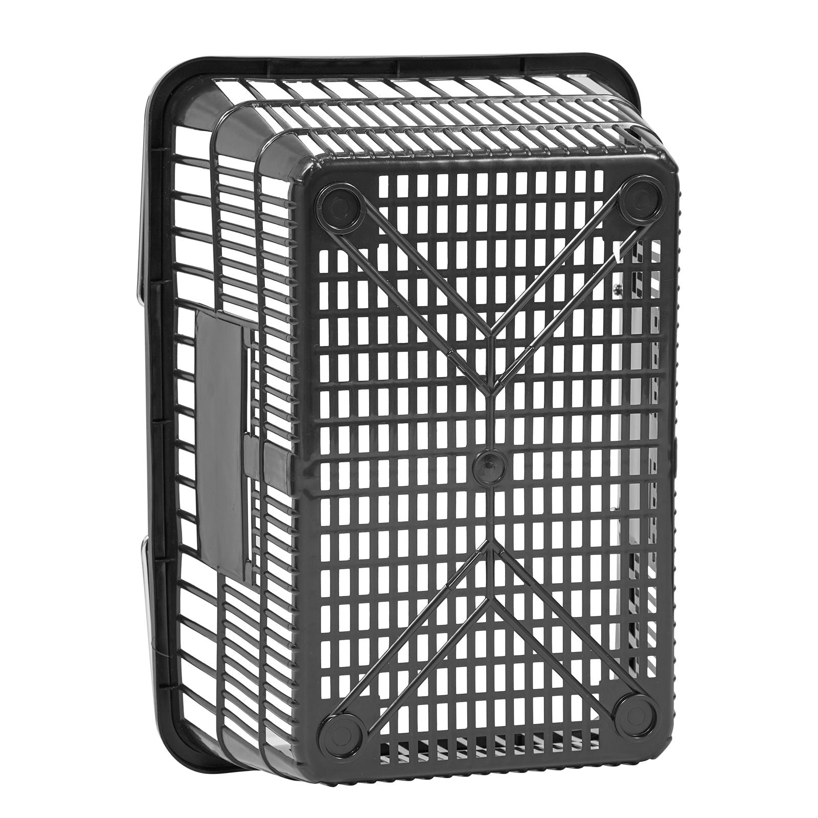 Shopping Baskets, 12 PCS, 21L Stackable PE Plastic Grocery Baskets with Handles, Dense Mesh Structur