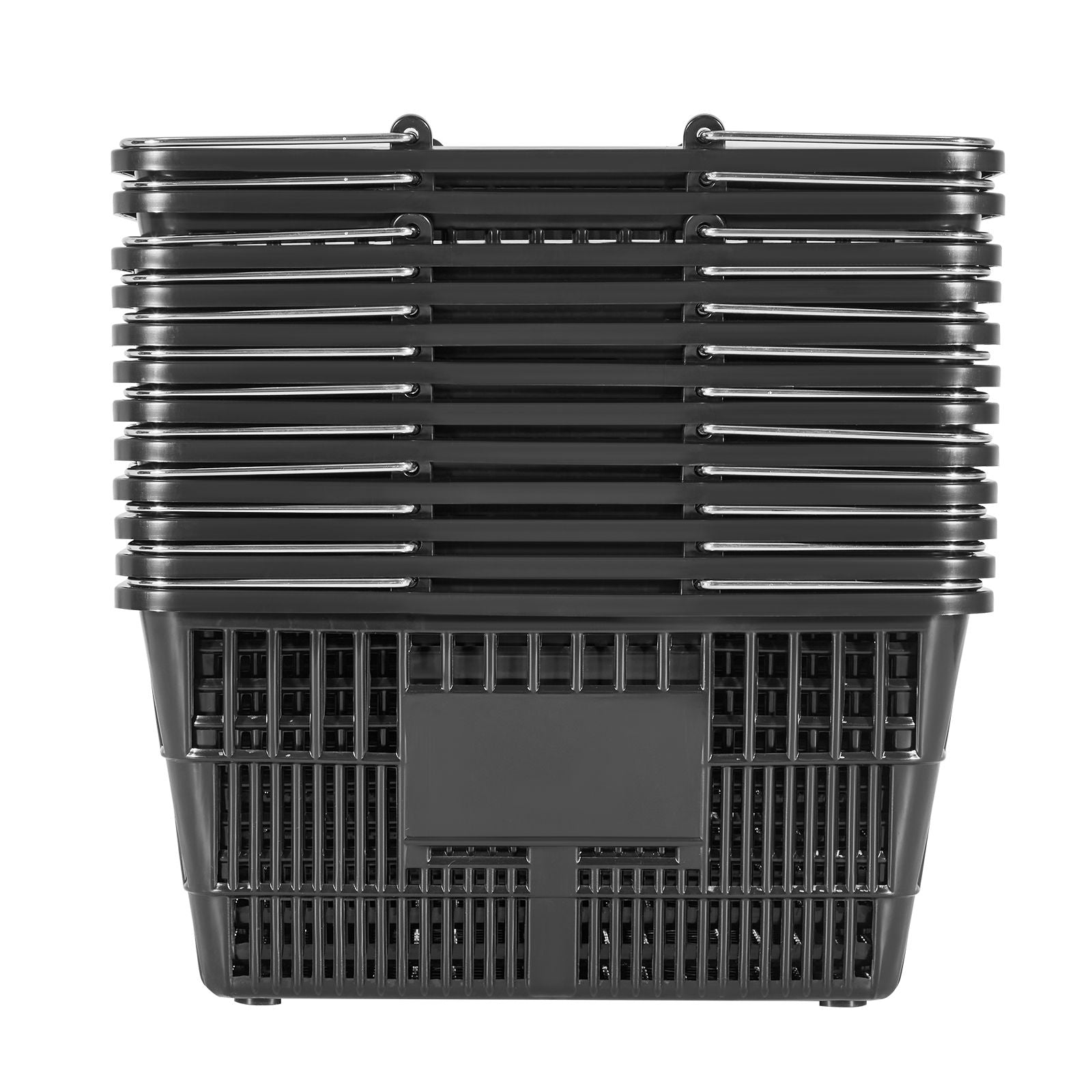Shopping Baskets, 12 PCS, 21L Stackable PE Plastic Grocery Baskets with Handles, Dense Mesh Structur