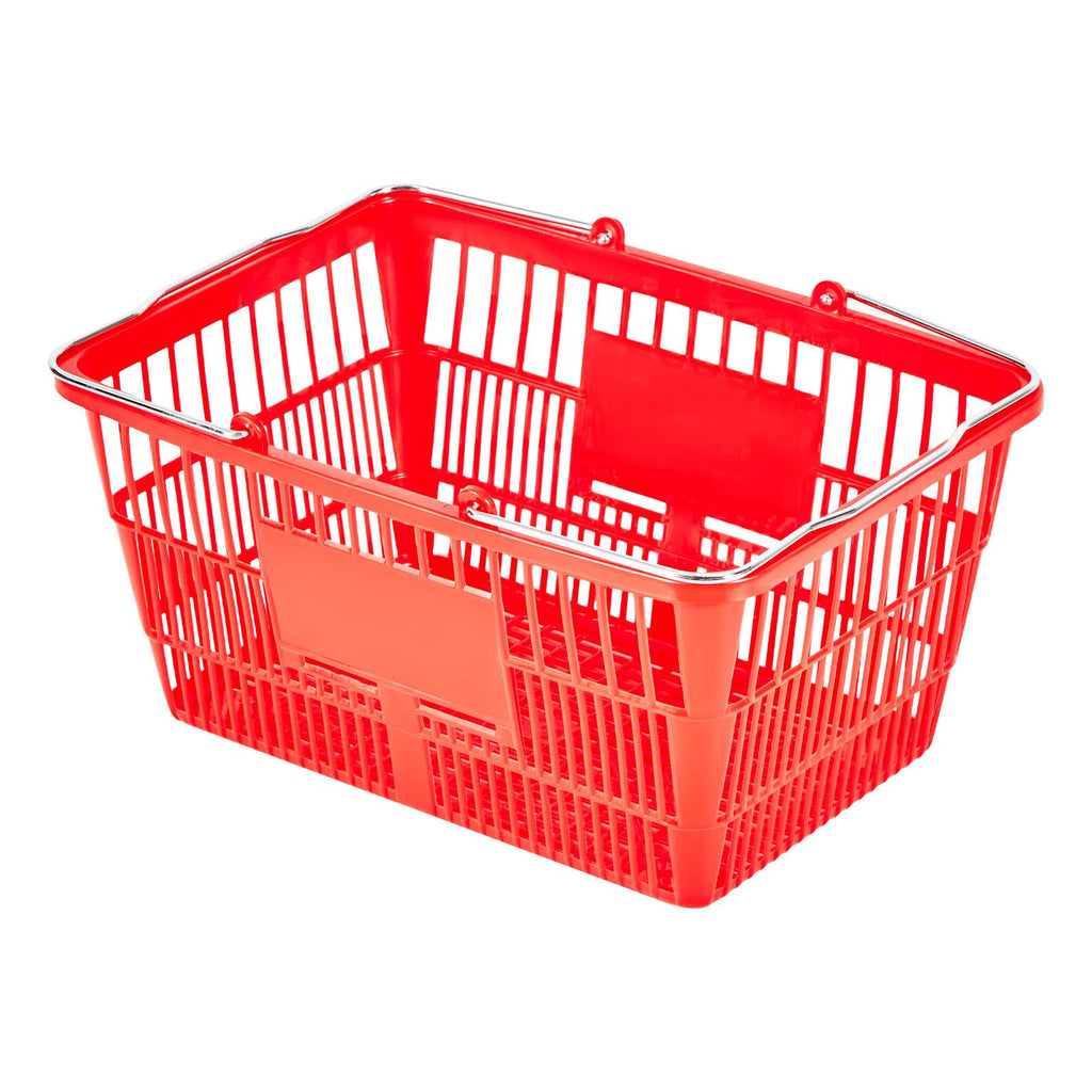 12-Pack Stackable Shopping Baskets with Metal Handles – Large Capacity