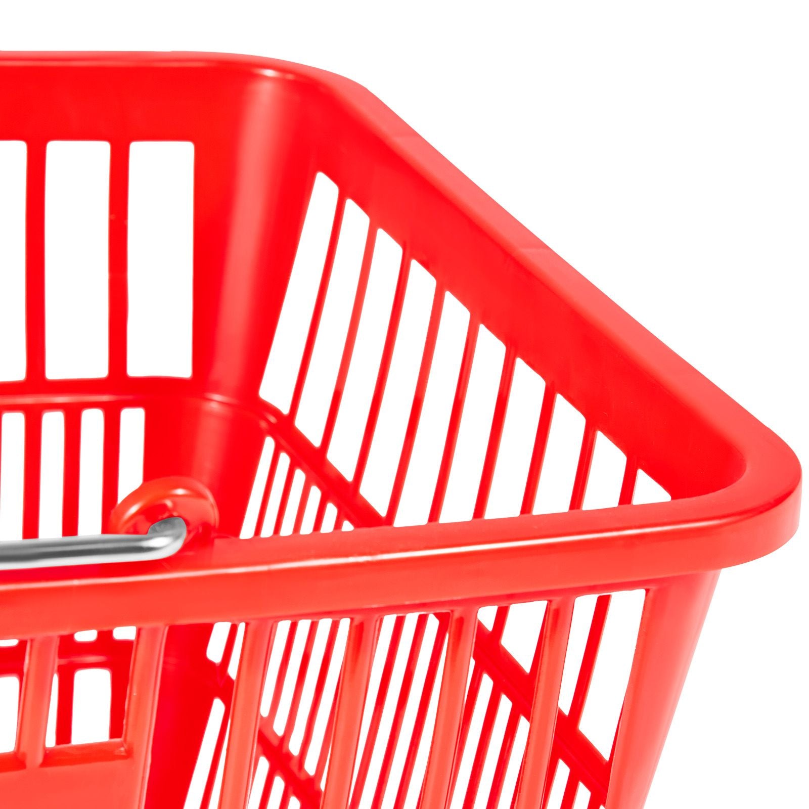 12-Pack Stackable Shopping Baskets with Metal Handles – Large Capacity