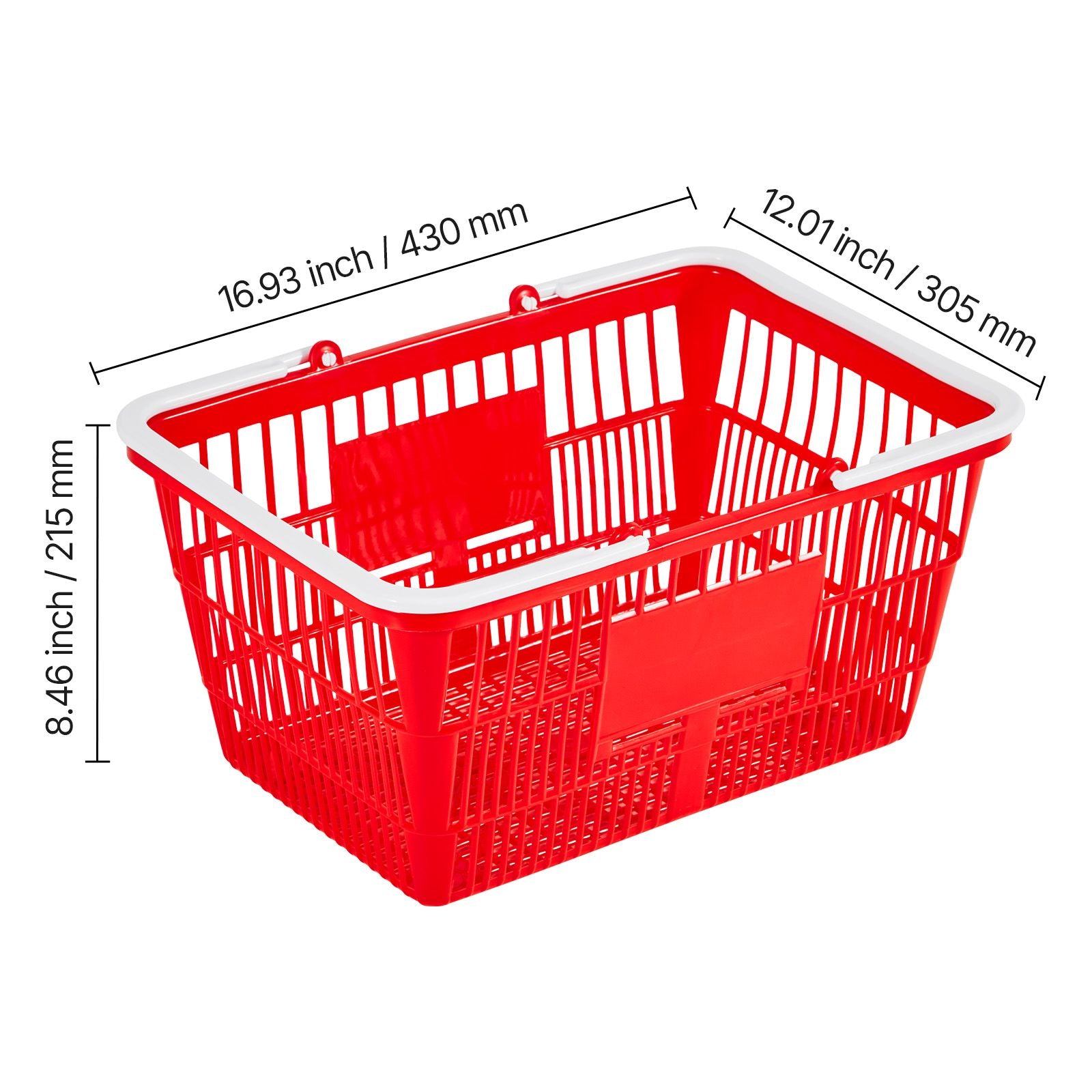 Stackable Plastic Shopping Baskets with Handles – 20 Pack