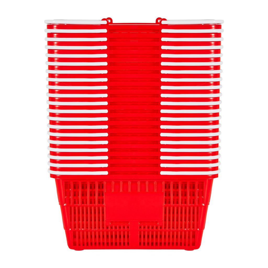 Stackable Plastic Shopping Baskets with Handles – 20 Pack