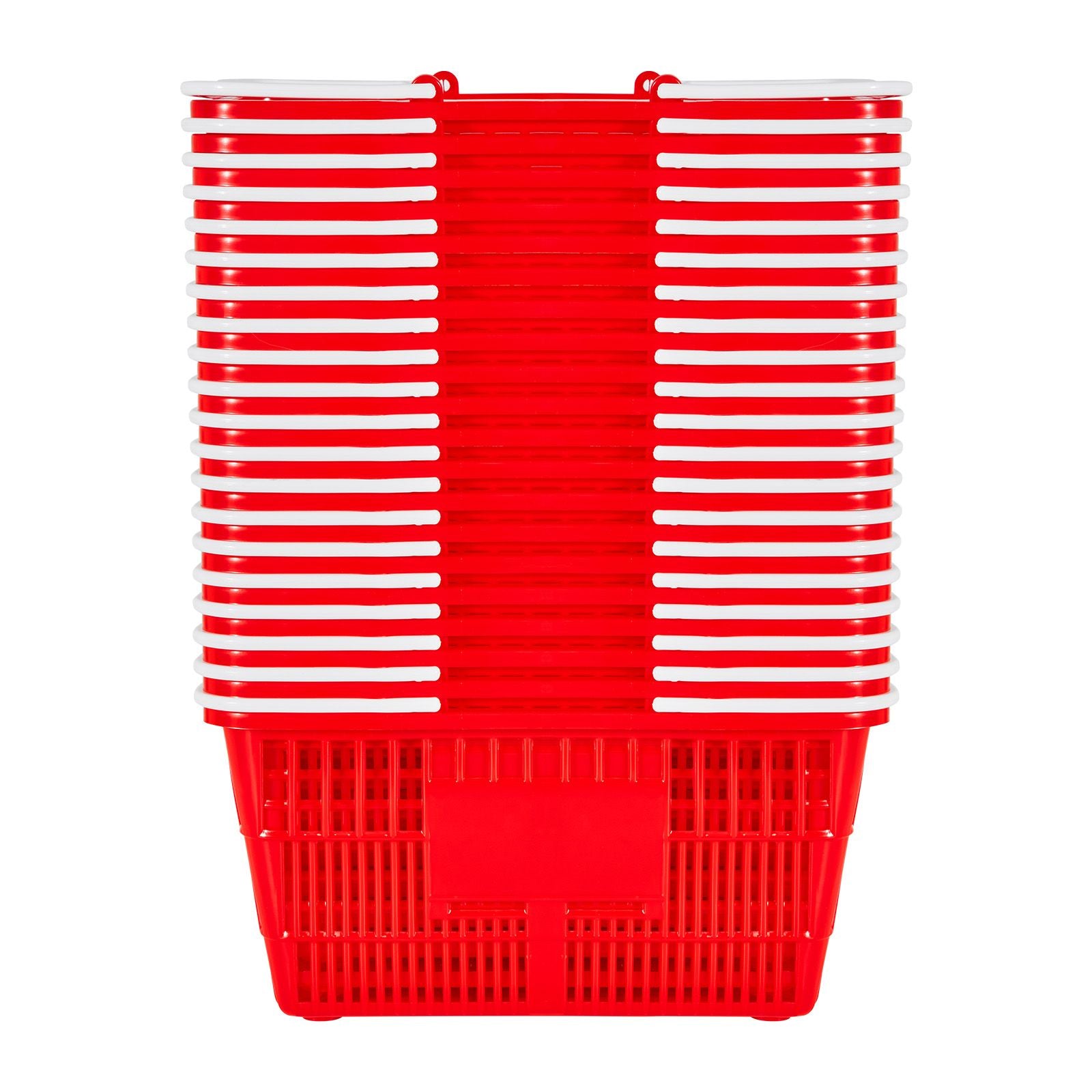 Stackable Plastic Shopping Baskets with Handles – 20 Pack