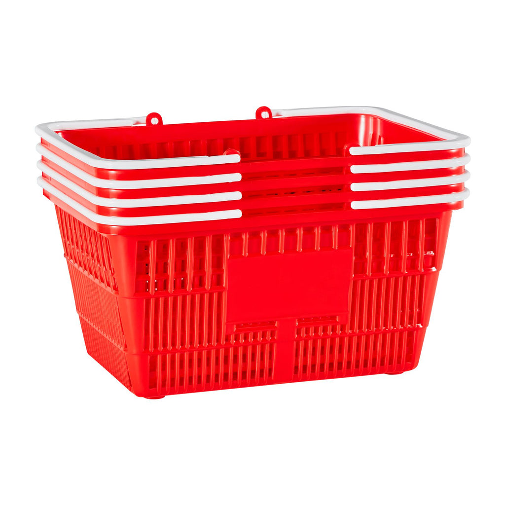 everyday Stackable Shopping Baskets with Ergonomic Handles – 4-Pack