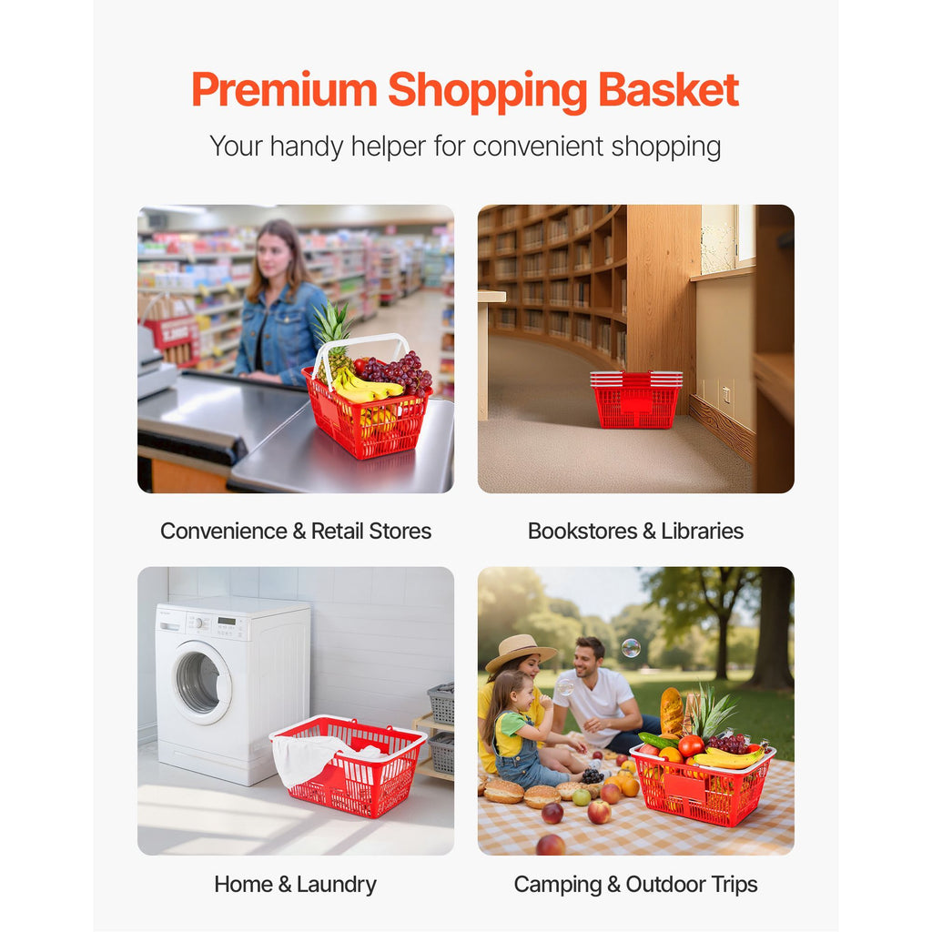 everyday Stackable Shopping Baskets with Ergonomic Handles – 4-Pack