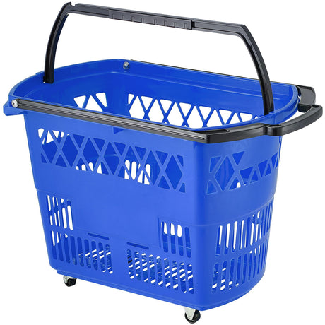 VEVOR Rolling Shopping Basket Set with Handles and Wheels