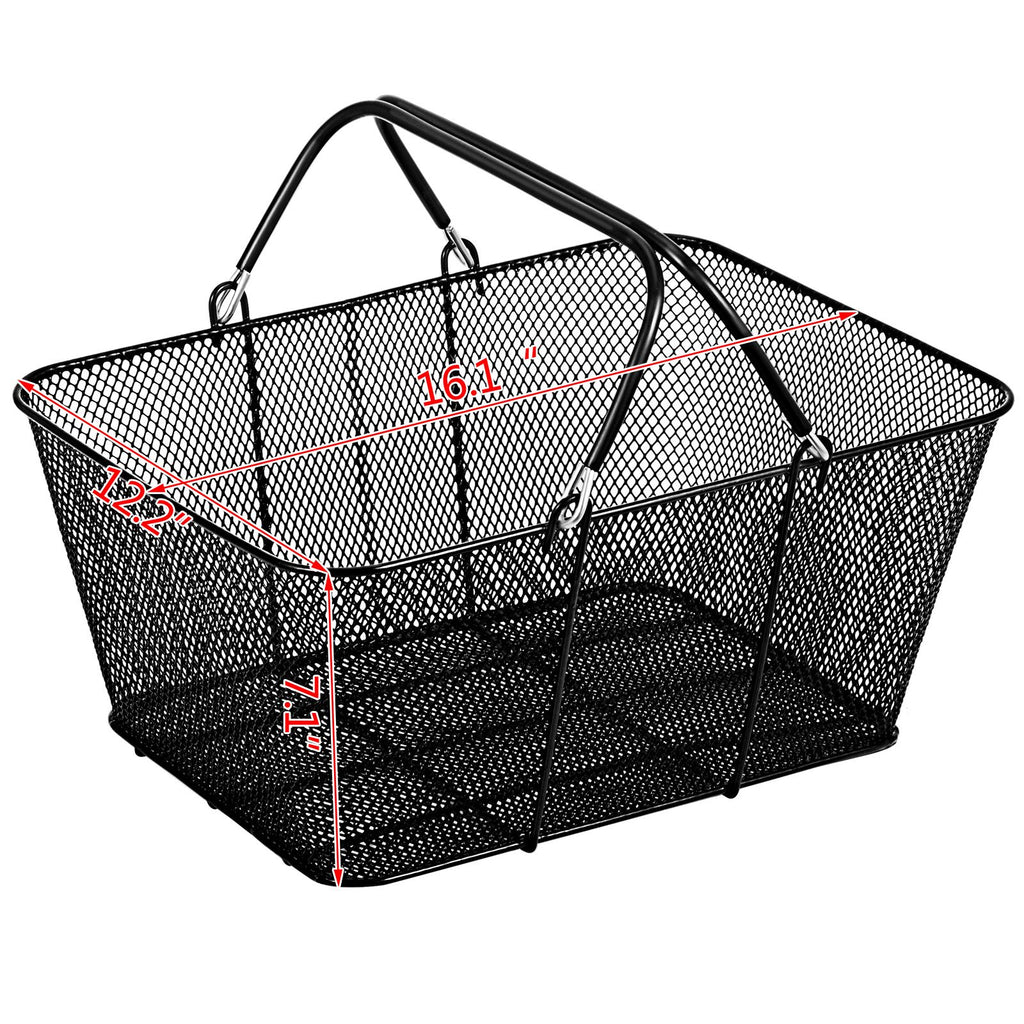 12-Pack Shopping Baskets with Folding Handles and Stand