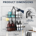 Hanging Shower Caddy for Handheld Showerheads with Soap Dish and Razor Hooks