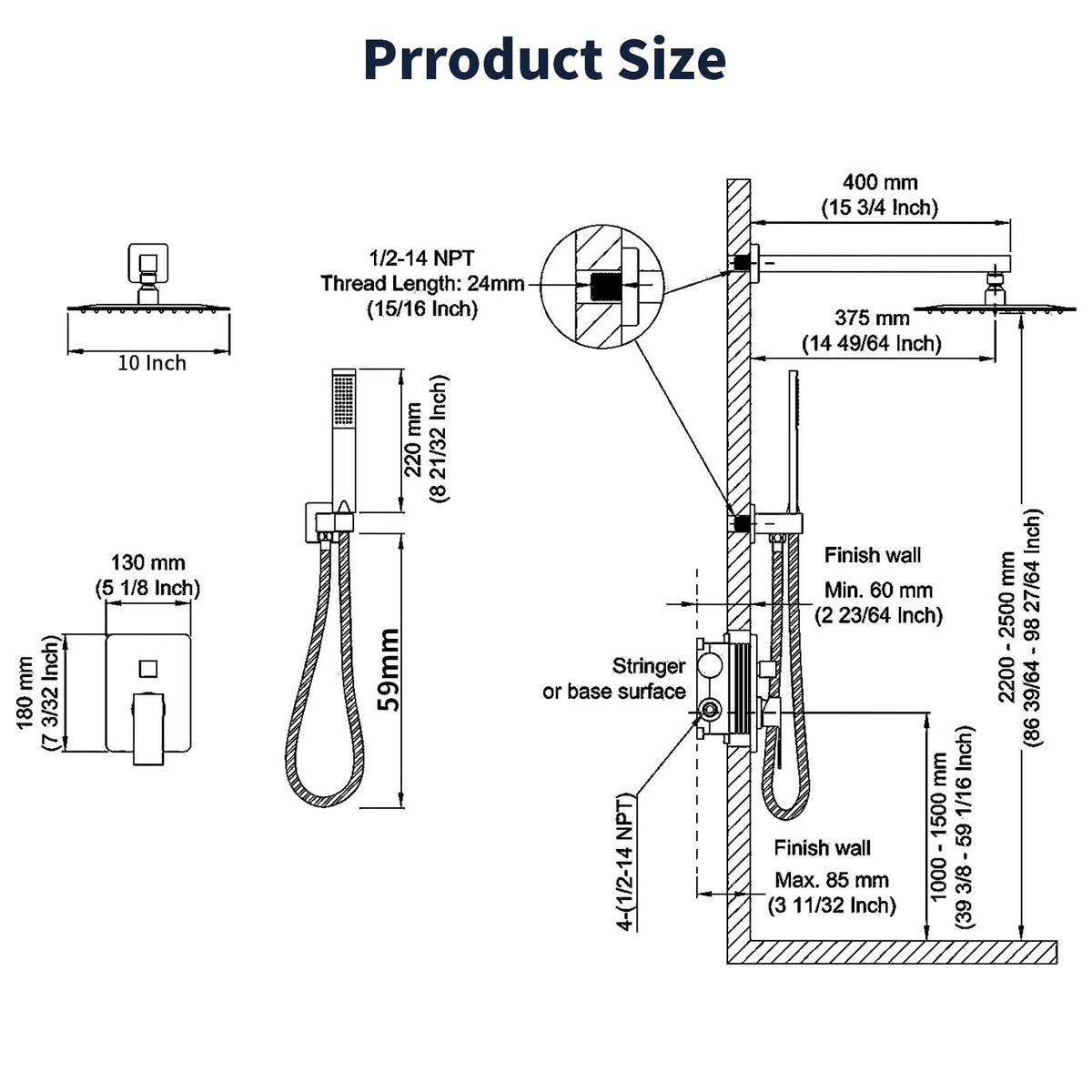 Brushed Nickel Rainfall and Handheld Shower System
