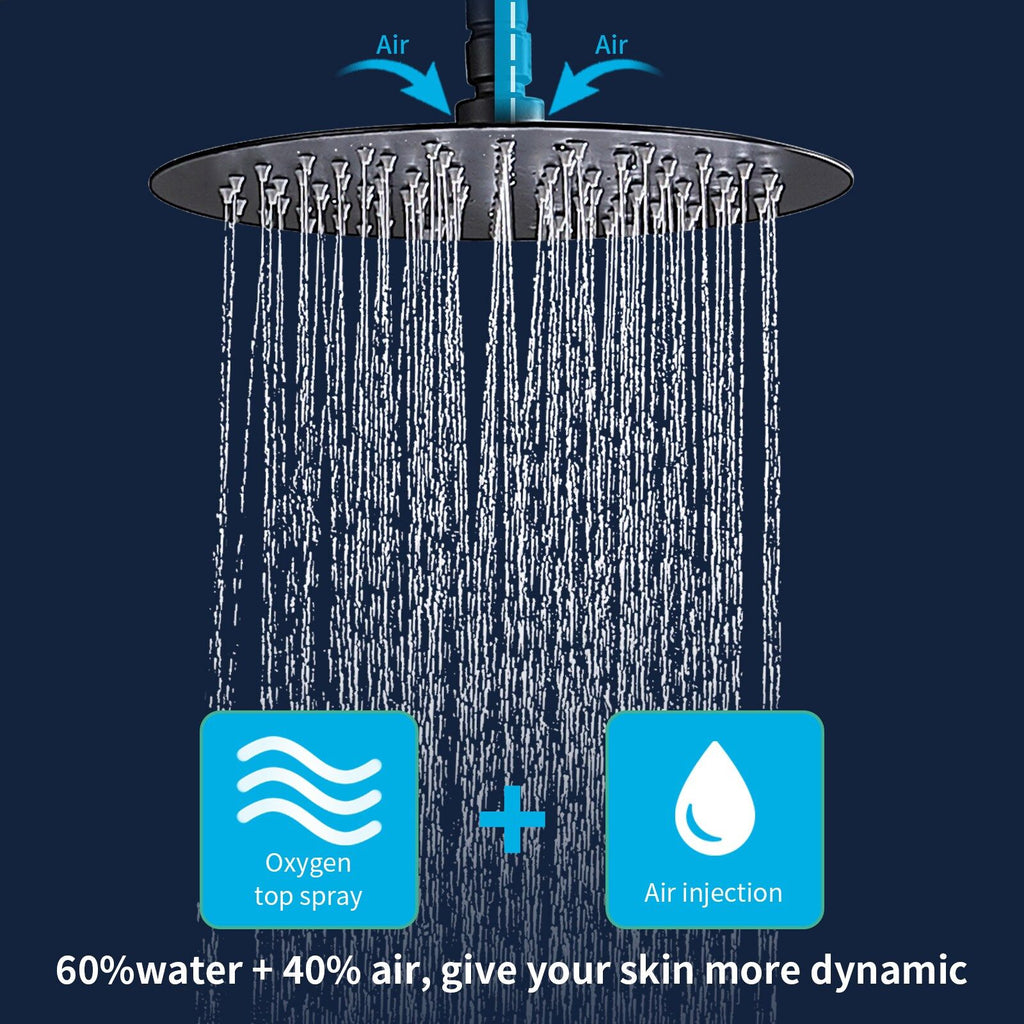 Matte Black Rainfall and Handheld Shower System