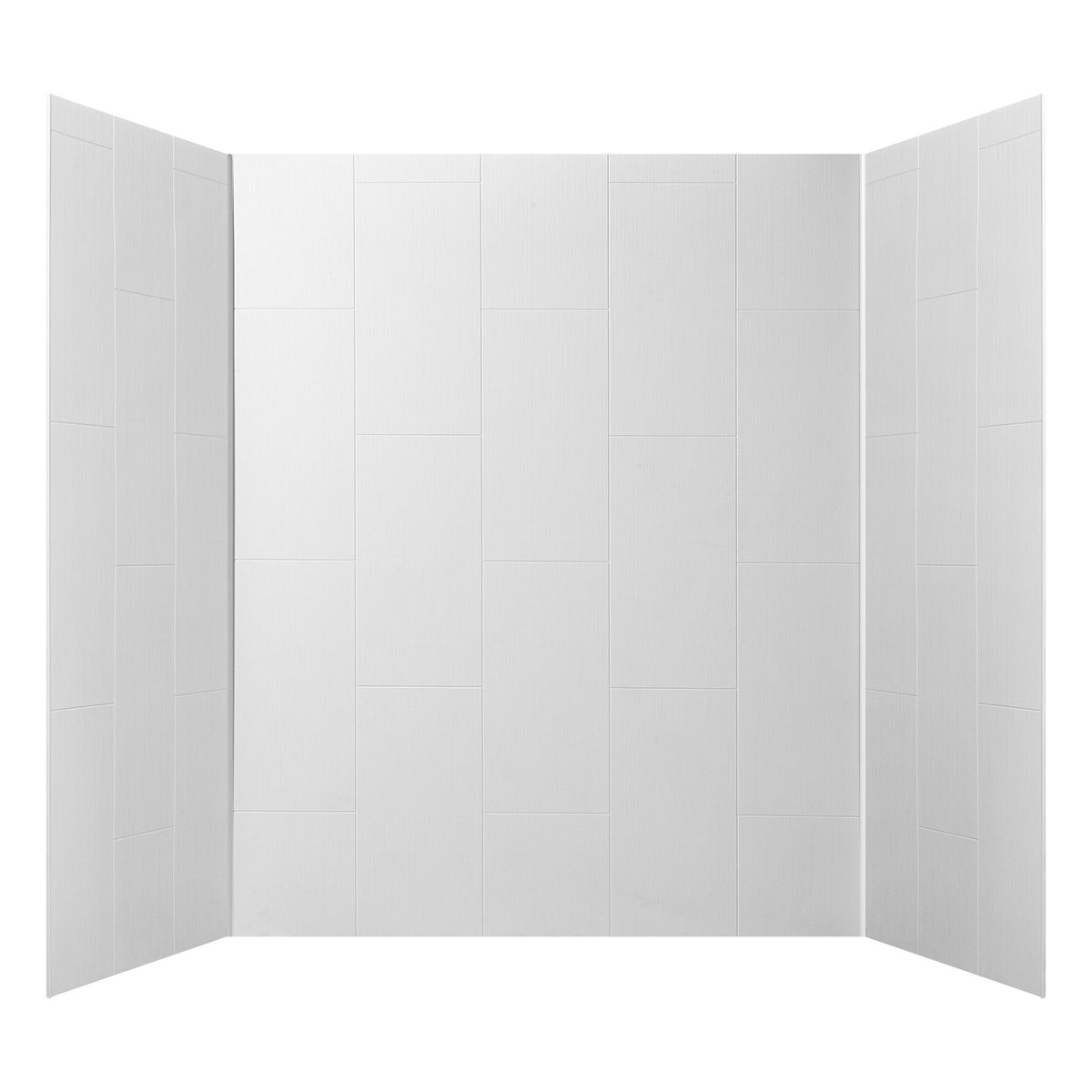 Complete 3-Panel water-ready SMC Shower Wall Kit with 4 Glass Shelves