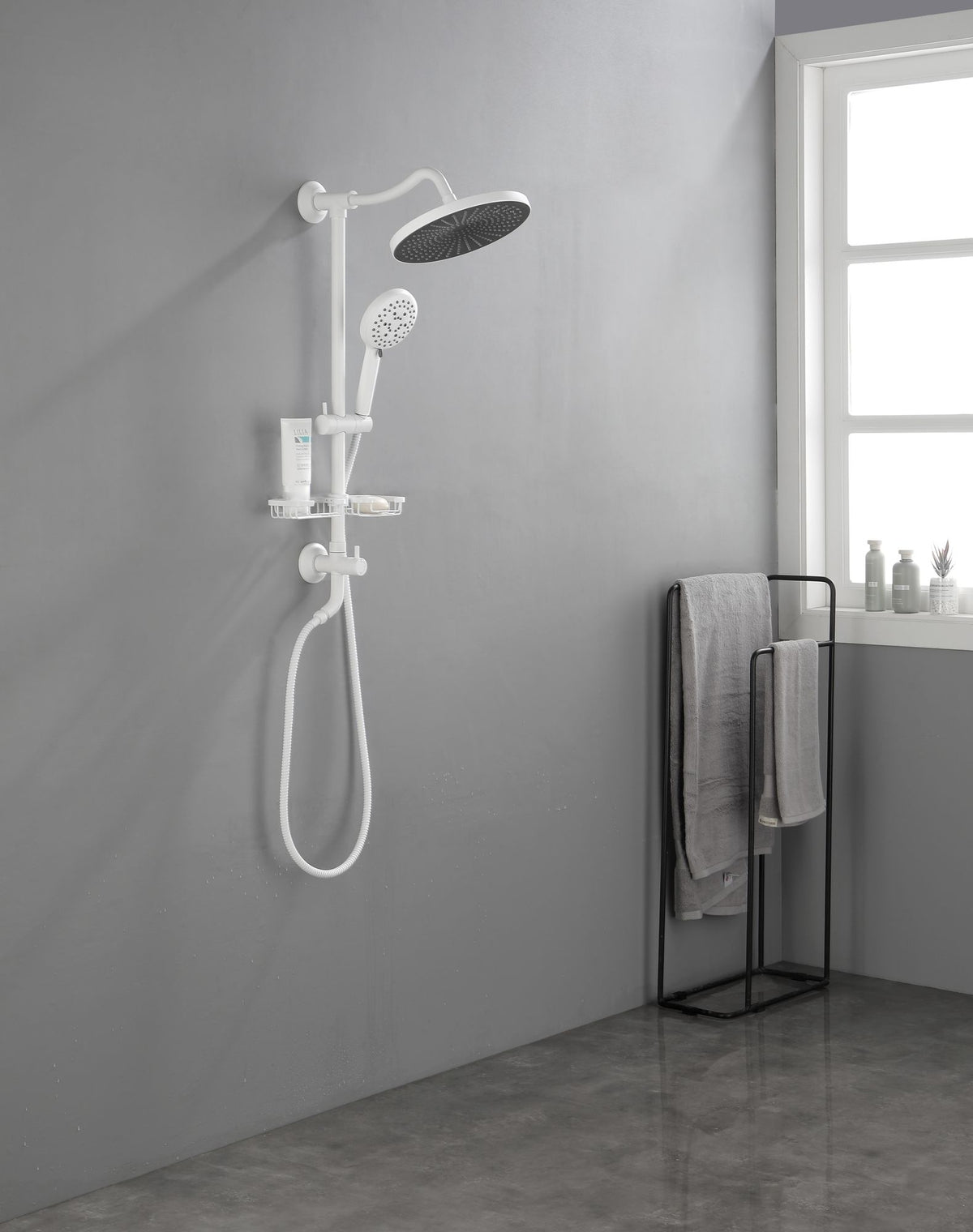 Rainfall Shower System with Adjustable Hand Shower