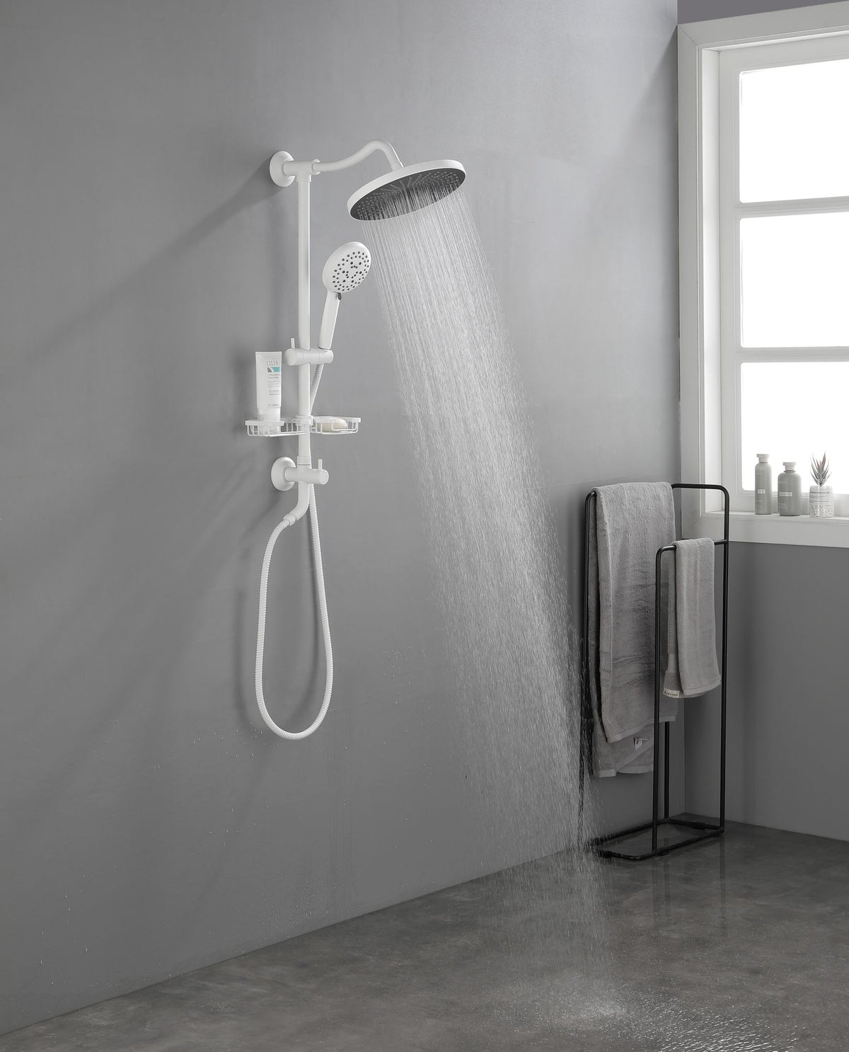 Rainfall Shower System with Adjustable Hand Shower