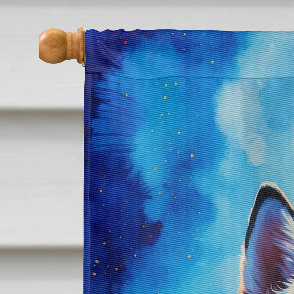 Siberian Husky Christmas House Flag Large Porch Sleeve Pole Decorative Outside Yard Banner Artwork W