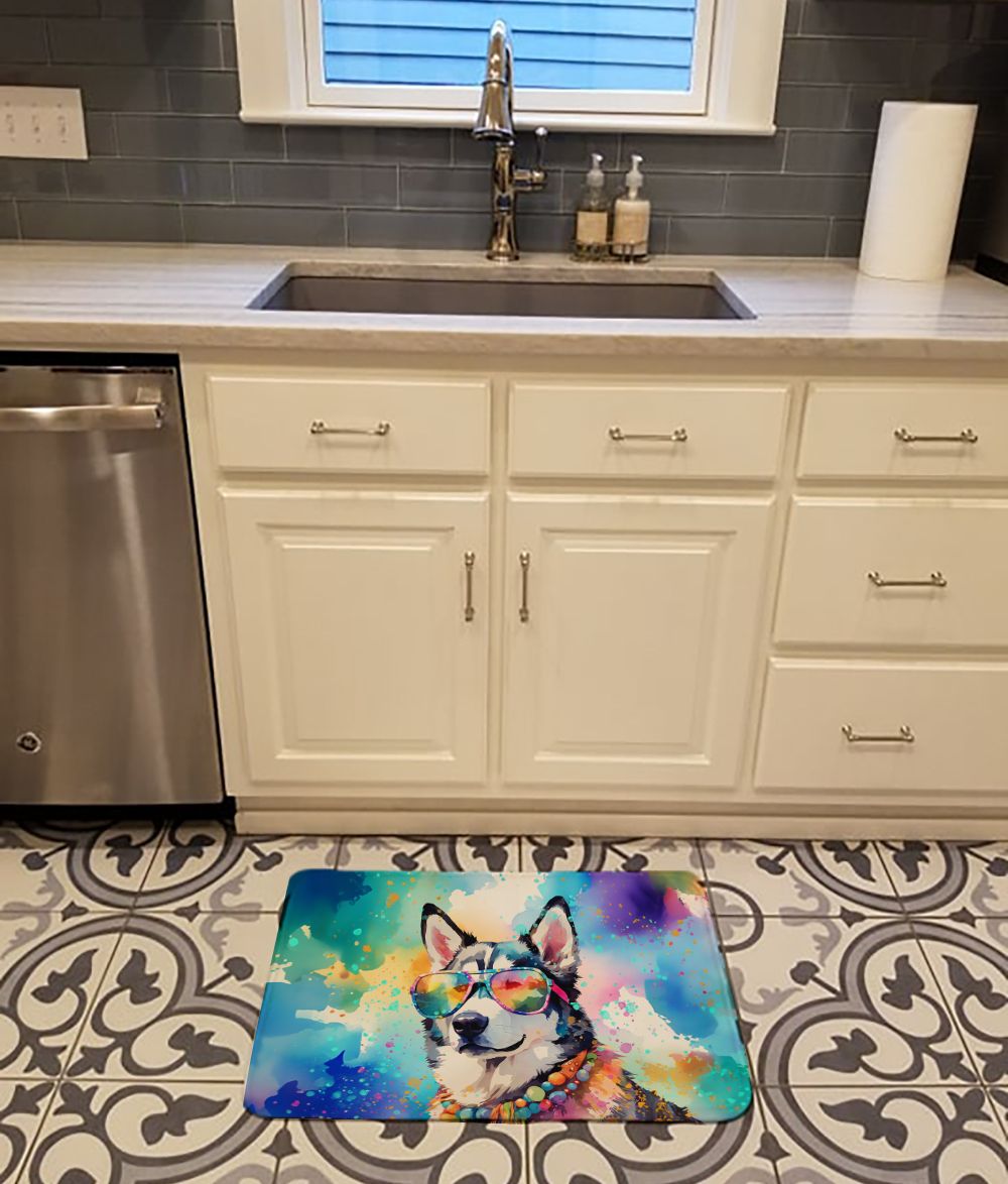 Siberian Husky Hippie Dawg Cushioned Floor Mat