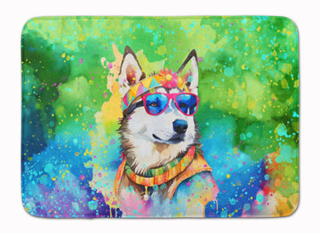 Siberian Husky Hippie Dawg Kitchen and Bath Mat