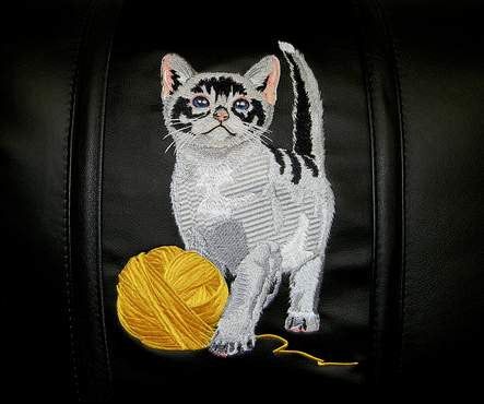 Kitten with Yarn Logo Side Chairs, Set of Two