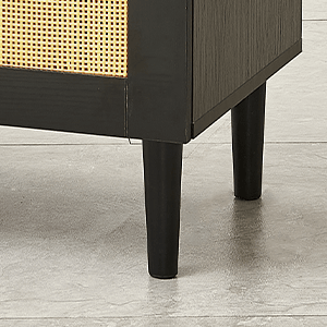 Modern Rattan-Door Sideboard with Adjustable Shelf